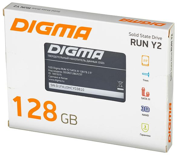 Накопитель SSD Digma SATA III 128Gb DGSR2128GY23T Run Y2 2.5" фото 10
