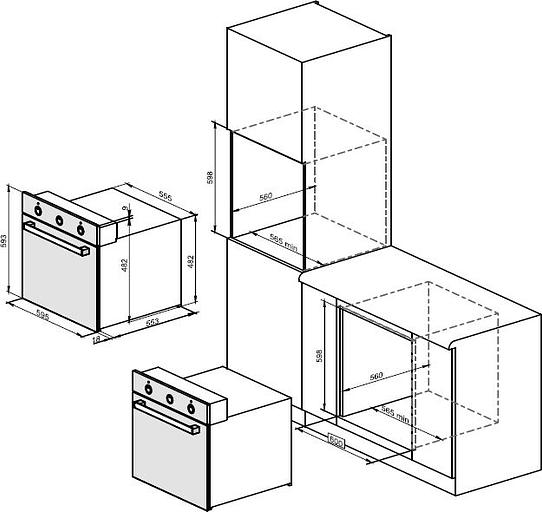 Духовой шкаф Электрический Darina 0V5 BDE 112 708 B1 черный фото 3