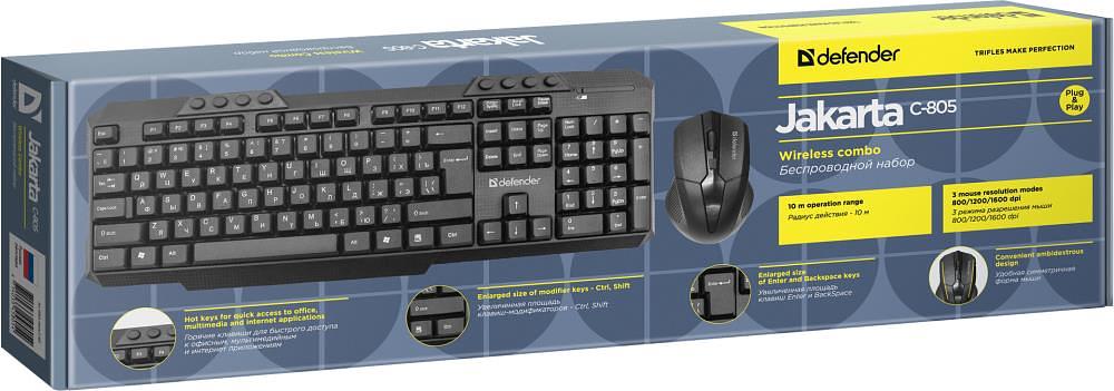 Defender Беспроводной набор Jakarta C-805 RU,черный,полноразмерный Defender Jakarta C-805 RU (45805) фото 3