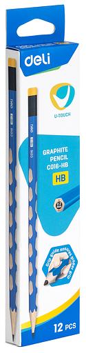 Карандаш ч/г Deli EC016-HB U-Touch HB трехгран. (12шт) фото 3