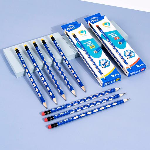 Карандаш ч/г Deli EC016-HB U-Touch HB трехгран. (12шт) фото 7