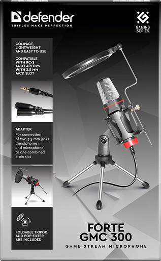 Микрофон Defender Forte GMC 300 3,5 мм, провод 1.5 м [64630] фото 1