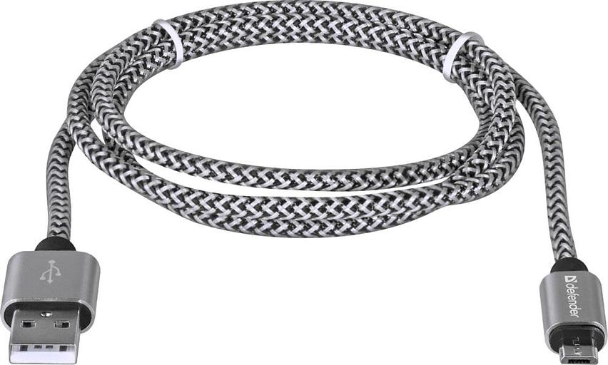 Кабель USB2.0 TO MICRO-USB 1M WHITE USB08-03T 87803 DEFENDER фото 1