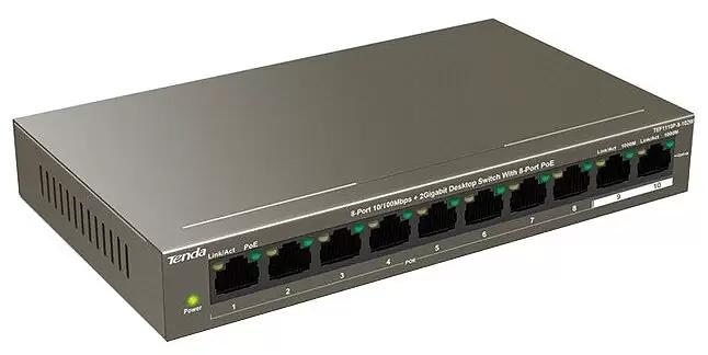 Коммутатор 8PORT 100M 8POE TEF1110P-8-102W TENDA фото 2