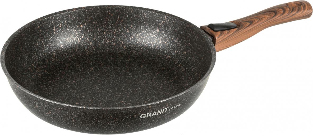 Сковорода Kukmara Granit ultra сго282а круглая ручка съемная (без крышки) серый фото 6