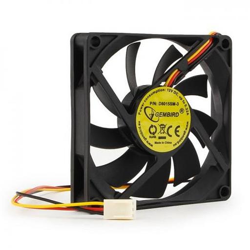 Вентилятор Gembird D8015SM-3 80x80x15, втулка, 3 pin, провод 30 см, OEM {100} фото 1