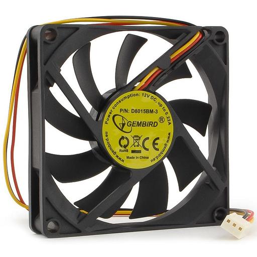 Вентилятор Gembird D8015ВM-3, 80x80x15 подшипник, 3 pin, провод 30 см, OEM {100} фото 2