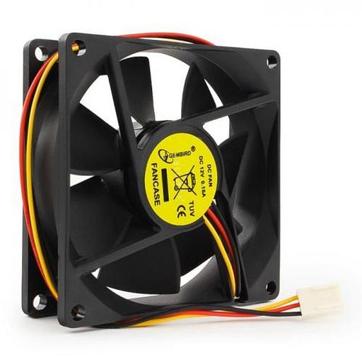 Вентилятор Gembird FANCASE 80x80x25, втулка, 3 pin, провод 30 см {100} фото 3
