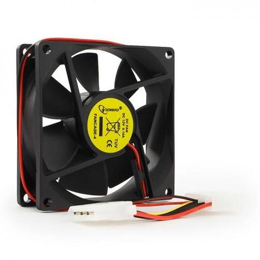 Вентилятор Gembird FANCASE-4 80x80x25, втулка, 4 pin Molex, провод 30 см фото 1