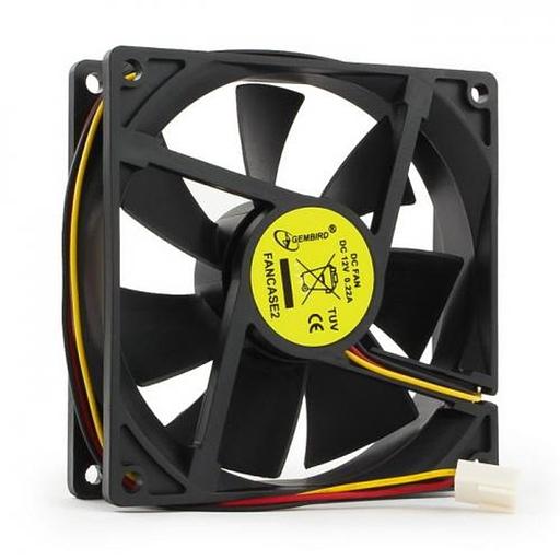 Вентилятор Gembird FANCASE2 92x92x25, втулка, 3 pin, провод 30 см {100} (033329) фото 1