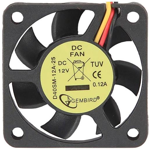 Вентилятор Gembird D40SM-12A-25 40x40x10, втулка, 3 pin, провод 25 см {400} фото 3