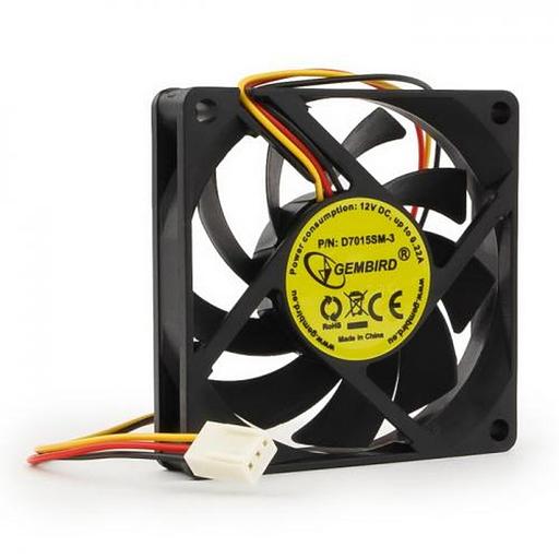 Вентилятор Gembird D7015SM-3 70x70x15, втулка, 3 pin, провод 25 см {100} фото 1