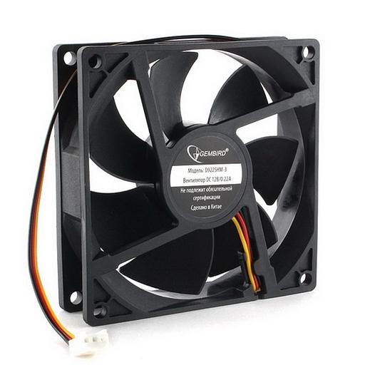Вентилятор Gembird D9225HM-3 92x92x25, гидродинамический, 3 pin, провод 30 см {150} фото 1