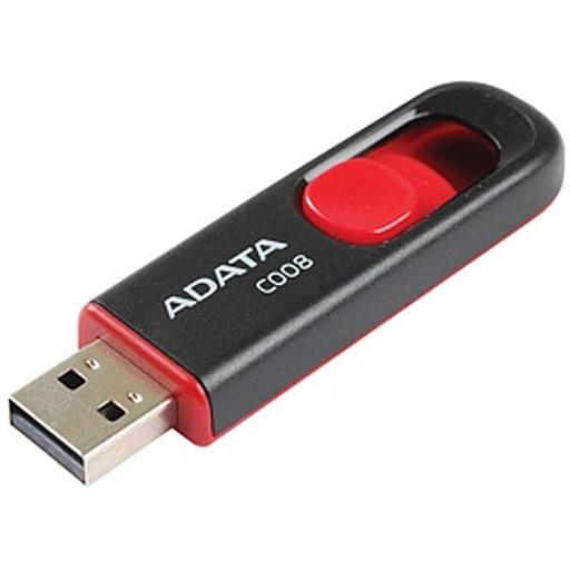 16GB ADATA C008 USB Flash [AC008-16G-RKD] USB 2.0, R30/W6, Black/Red, Retail (609604) фото 2