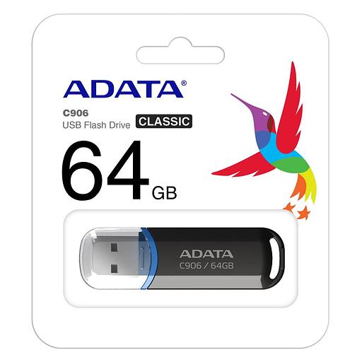 64GB ADATA C906 USB Flash [AC906-64G-RBK] USB 2.0, Black, RTL (773353) фото 3