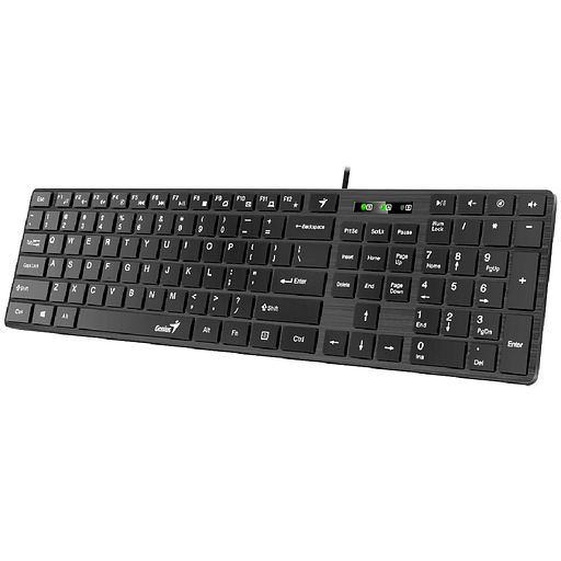 Клавиатура Genius SlimStar 126 Black Only Laser [31310017417] черная, тонкая, программируемая с технологией SmartGenius, 109 клавиш, USB 2.0, кабель 1.4 м (257950) фото 2