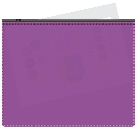 Папка на молнии ZIP Бюрократ -BPM5AVIOBL A5 полипропилен 0.15мм фиолетовый цвет молнии черный фото 3