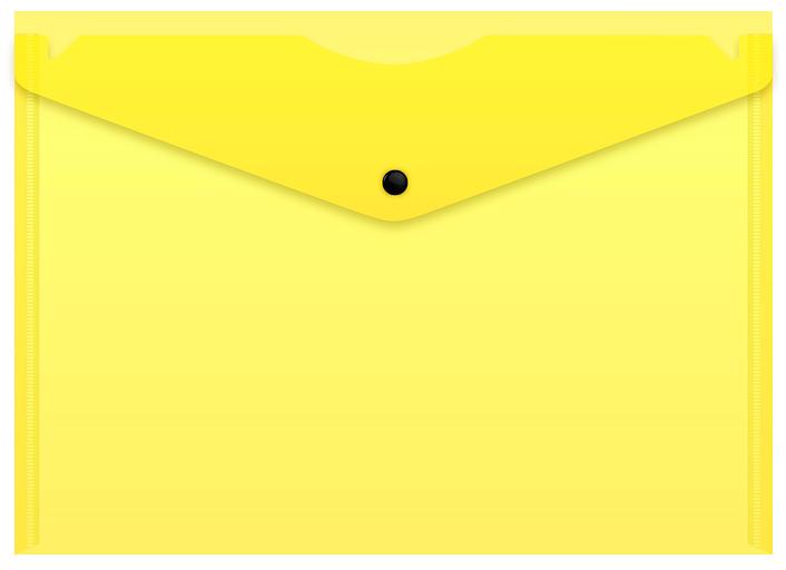 Конверт на кнопке Бюрократ Double Neon DNEPK803A4YEL A4 пластик 0.18мм желтый фото 1