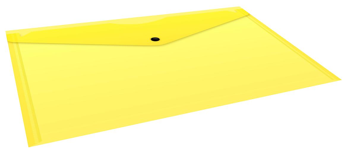 Конверт на кнопке Бюрократ Double Neon DNEPK803A4YEL A4 пластик 0.18мм желтый фото 6