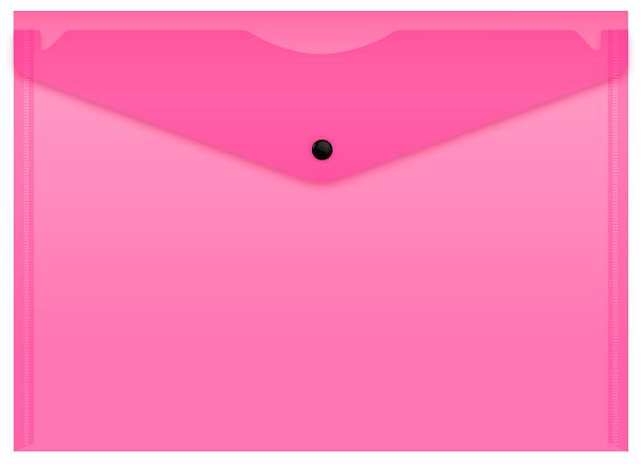 Конверт на кнопке Бюрократ Double Neon DNEPK803A4PINK A4 пластик 0.18мм розовый фото 1