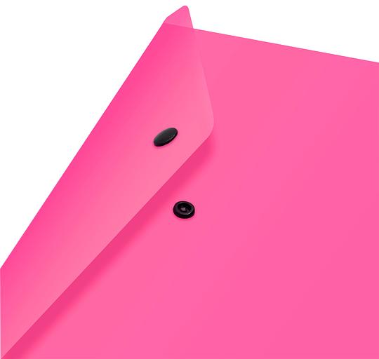 Конверт на кнопке Бюрократ Double Neon DNEPK803A4PINK A4 пластик 0.18мм розовый фото 4