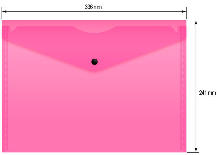 Конверт на кнопке Бюрократ Double Neon DNEPK803A4PINK A4 пластик 0.18мм розовый фото 5