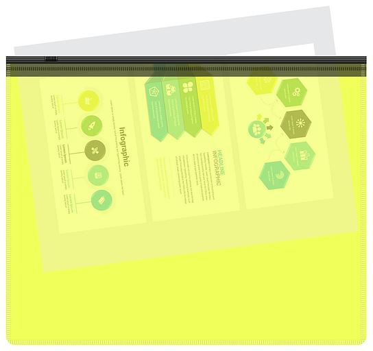 Папка на молнии ZIP Бюрократ Double Neon DNEBPM4AYELBL A4+ полипропилен 0.15мм желтый цвет молнии черный фото 4