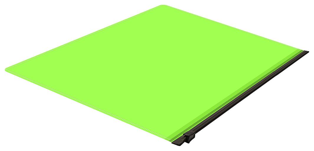 Папка на молнии ZIP Бюрократ Double Neon DNEBPM4ALETTBL A4+ полипропилен 0.15мм салатовый цвет молнии черный фото 5