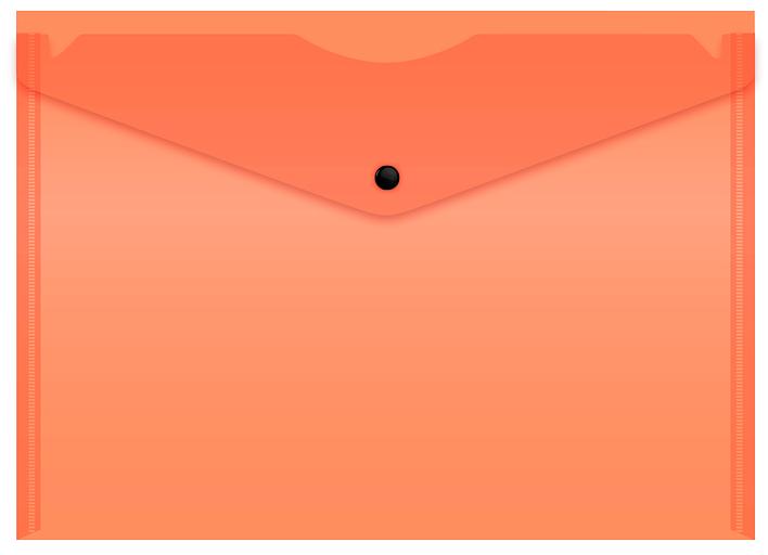 Конверт на кнопке Бюрократ Double Neon DNEPK803A4OR A4 пластик 0.18мм оранжевый фото 1