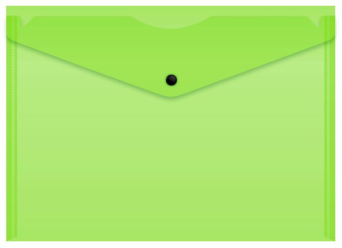 Конверт на кнопке Бюрократ Double Neon DNEPK803A4LETT A4 пластик 0.18мм салатовый фото 1