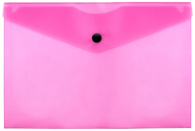 Конверт на кнопке Бюрократ Double Neon DNEPK804A5PINK A5 пластик 0.18мм розовый фото 1