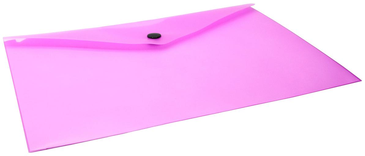 Конверт на кнопке Бюрократ Double Neon DNEPK804A5PINK A5 пластик 0.18мм розовый фото 2