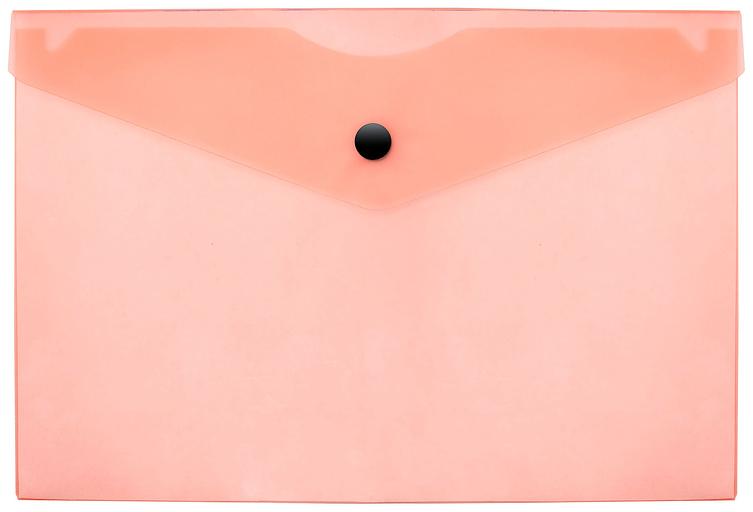 Конверт на кнопке Бюрократ Double Neon DNEPK804A5OR A5 пластик 0.18мм оранжевый фото 1