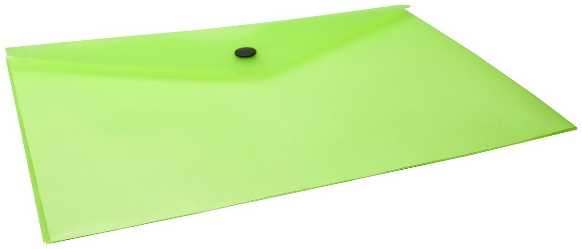 Конверт на кнопке Бюрократ Double Neon DNEPK804A5LETT A5 пластик 0.18мм салатовый фото 2