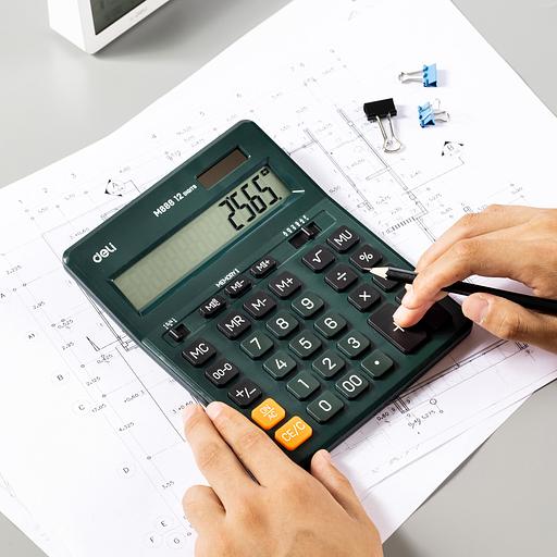 Калькулятор настольный Deli EM888F-green зеленый 12-разр. фото 4