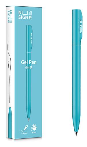 Ручка гелев. Deli Nusign NS552blue голубой черные линия 0.5мм фото 1