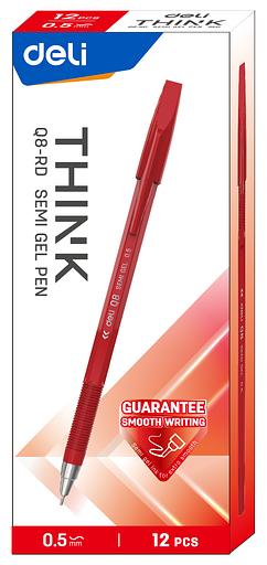 Набор ручек шариков. Deli Think EQ8-RD красные (12шт) линия 0.7мм фото 4