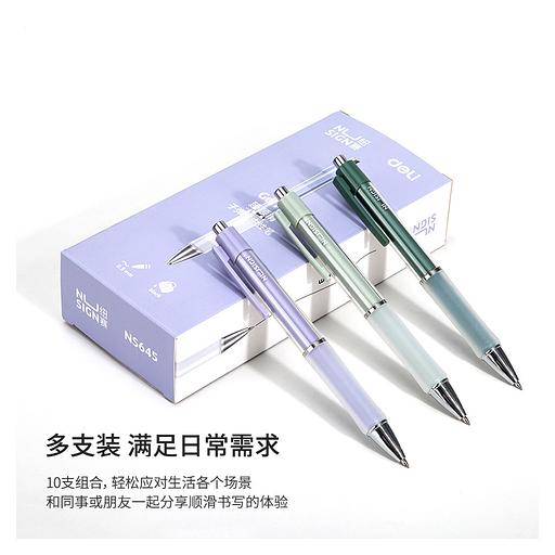 Ручка гелев. Deli Nusign NS645 ассорти черные линия 0.5мм фото 8