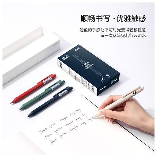 Ручка гелев. Deli Nusign NS646 ассорти черные автоматическая линия 0.5мм фото 6