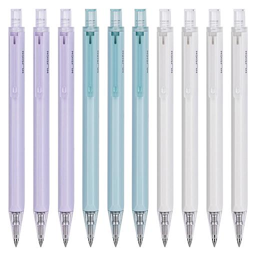 Ручка гелев. Deli Nusign NS649 ассорти черные автоматическая линия 0.5мм фото 2