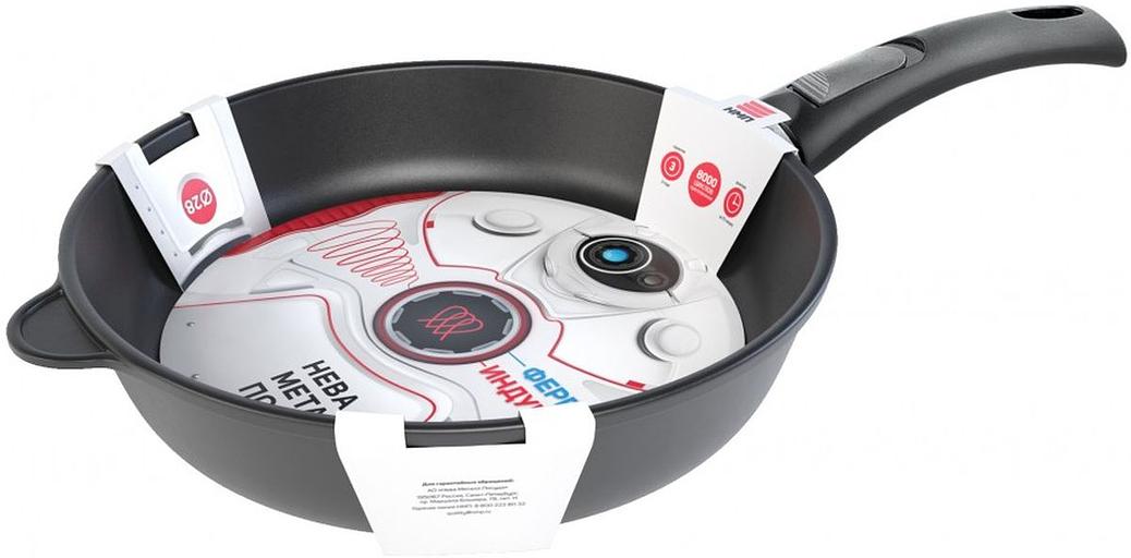Сковорода НМП Ферра Индукция 59028 круглая ручка съемная (без крышки) черный фото 4