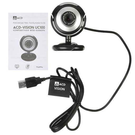 WEB Камера ACD-Vision UC100 CMOS 0.3МПикс, 640x480p, 30к/с, микрофон встр., кабель USB 2.0 1.5м, универс. крепление, черный корп. RTL {60} (551745) фото 8