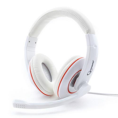 Гарнитура стерео Gembird MHS-780, белый, регулятор громкости, RTL {30} фото 1