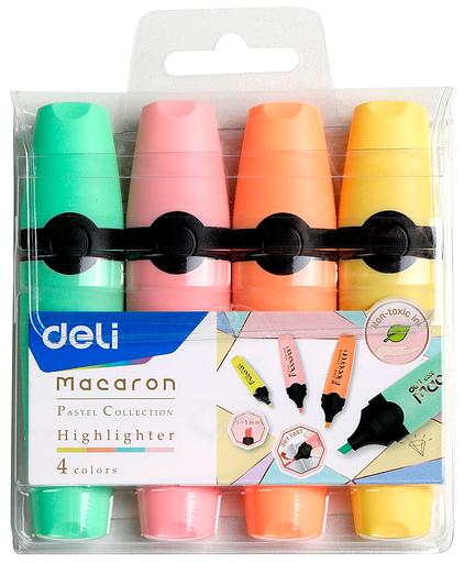 Набор текстовыделителей Deli EU356-MT Macaron скошенный пиш. наконечник 4цв. фото 1