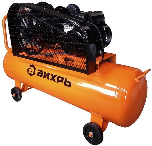 Компрессор поршневой Вихрь КМП-400/100P масляный 400л/мин 100л 2500Вт оранжевый фото 1