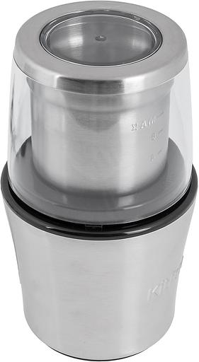 Кофемолка Kitfort КТ-1329 200Вт сист.помол.:ротац.нож вместим.:70гр серебристый фото 7