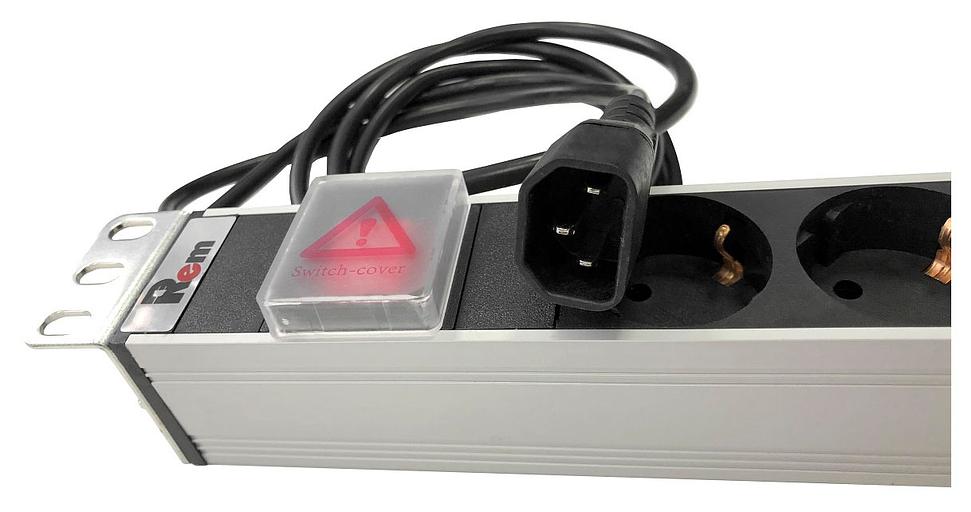 Блок распределения питания Rem R-10-8S-V-440-1.8 гор.размещ. 8xSchuko базовые 10A C14 1.8м фото 1