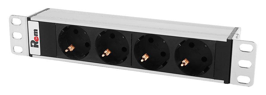 Блок распределения питания Rem R-10-4S-220-Z гор.размещ. 4xSchuko базовые 10A C14 фото 1