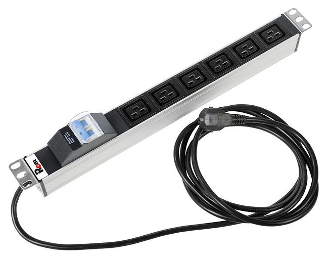 Блок распределения питания Rem R-16-6C19-A-440-3 гор.размещ. 6xC19 базовые 16A Schuko 3м фото 1