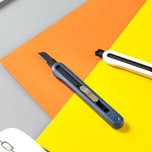 Нож канцелярский Deli ENS063-BL Nusign шир.лез.9мм фиксатор сталь синий фото 6